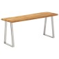 vidaXL Banco con borde natural madera de acacia maciza 105 cm vidaXL Banco con borde natural madera de acacia maciza 105 cm