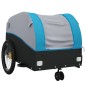 vidaXL Remolque para bicicleta hierro negro y azul 30 kg vidaXL Remolque para bicicleta hierro negro y azul 30 kg