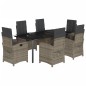 vidaXL Set comedor jardín 7 pzas y cojines ratán sintético gris vidaXL Set comedor jardín 7 pzas y cojines ratán sintético gris