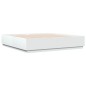 vidaXL Estructura cama y luces LED madera ingeniería blanca 200x200 cm