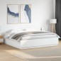 vidaXL Estructura cama y luces LED madera ingeniería blanca 200x200 cm
