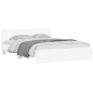 vidaXL Estructura de cama con cabecero y luces LED blanco 150x200 cm vidaXL Estructura de cama con cabecero y luces LED blanco 150x200 cm