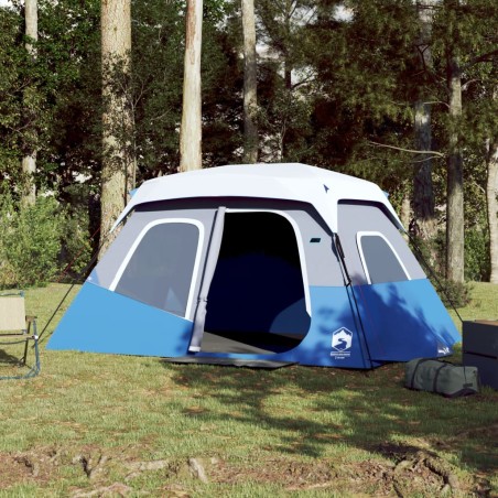 vidaXL Tienda de campaña con LED tela opaca impermeable azul