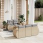 vidaXL Juego de sofás jardín con cojines 6 pzas ratán sintético beige vidaXL Juego de sofás jardín con cojines 6 pzas ratán sintético beige