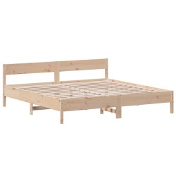 vidaXL Estructura de cama con cabecero madera maciza pino 180x200 cm