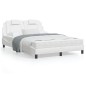 vidaXL Estructura cama con luces LED cuero sintético blanco 120x200 cm vidaXL Estructura cama con luces LED cuero sintético blanco 120x200 cm
