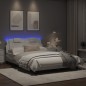 vidaXL Estructura cama con luces LED cuero sintético blanco 120x200 cm vidaXL Estructura cama con luces LED cuero sintético blanco 120x200 cm