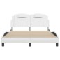 vidaXL Estructura cama con luces LED cuero sintético blanco 120x200 cm vidaXL Estructura cama con luces LED cuero sintético blanco 120x200 cm