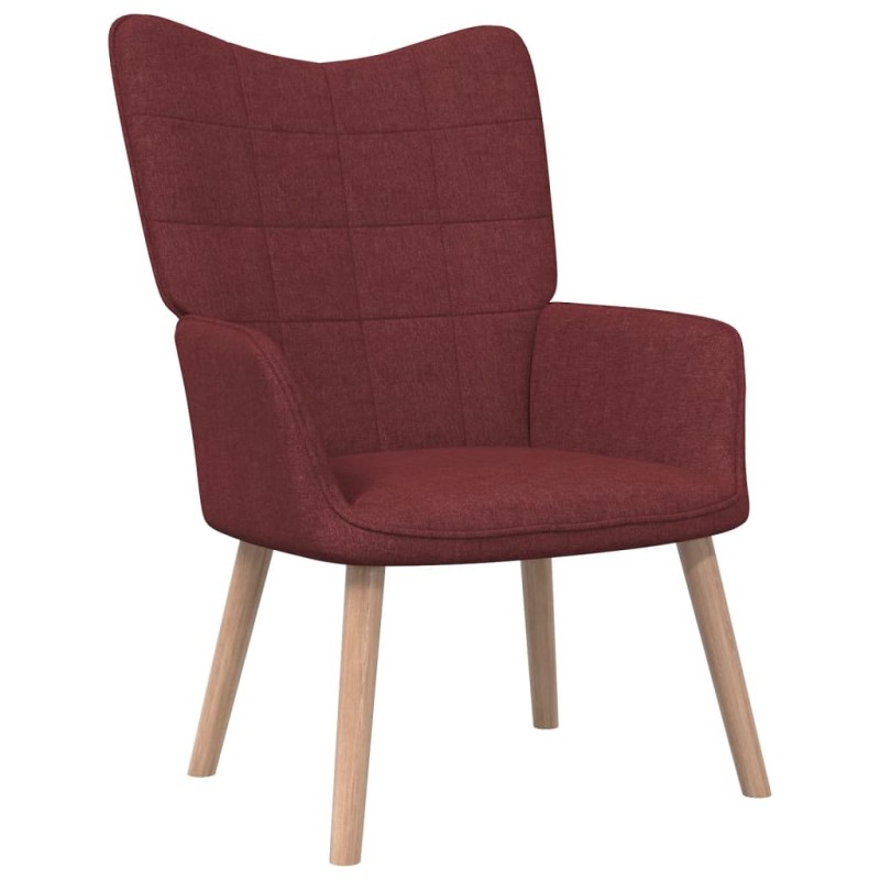 vidaXL Sillón de relax de tela color rojo tinto