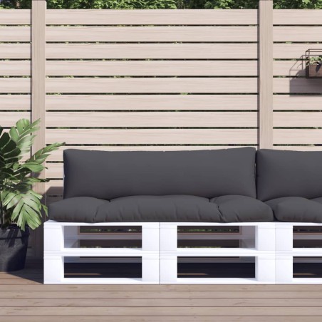 vidaXL Cojines para sofá de palets 2 unidades tela gris