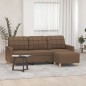 vidaXL Sofá de 3 plazas con taburete de tela marrón 180 cm vidaXL Sofá de 3 plazas con taburete de tela marrón 180 cm