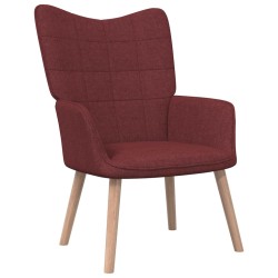 vidaXL Sillón de relax con reposapiés tela rojo tinto