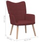 vidaXL Sillón de relax con reposapiés tela rojo tinto vidaXL Sillón de relax con reposapiés tela rojo tinto