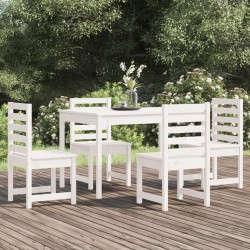 vidaXL Juego de comedor de jardín 5 piezas madera maciza pino blanco