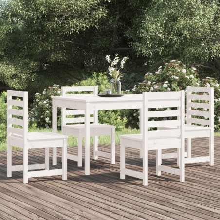 vidaXL Juego de comedor de jardín 5 piezas madera maciza pino blanco
