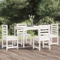 vidaXL Juego de comedor de jardín 5 piezas madera maciza pino blanco vidaXL Juego de comedor de jardín 5 piezas madera maciza pino blanco