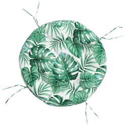 vidaXL Cojín redondo tela Oxford estampado de hojas Ø 60x11 cm