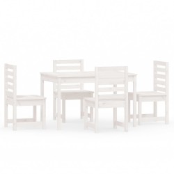 vidaXL Juego de comedor de jardín 5 piezas madera maciza pino blanco