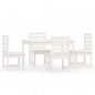 vidaXL Juego de comedor de jardín 5 piezas madera maciza pino blanco vidaXL Juego de comedor de jardín 5 piezas madera maciza pino blanco