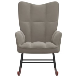 vidaXL Silla mecedora de terciopelo gris claro