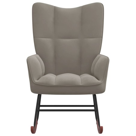 vidaXL Silla mecedora de terciopelo gris claro