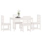 vidaXL Juego de comedor de jardín 5 piezas madera maciza pino blanco vidaXL Juego de comedor de jardín 5 piezas madera maciza pino blanco