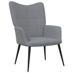 vidaXL Silla de relajación con reposapiés tela gris claro