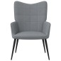 vidaXL Silla de relajación con reposapiés tela gris claro vidaXL Silla de relajación con reposapiés tela gris claro