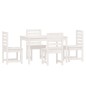 vidaXL Juego de comedor de jardín 5 piezas madera maciza pino blanco vidaXL Juego de comedor de jardín 5 piezas madera maciza pino blanco