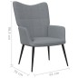 vidaXL Silla de relajación con reposapiés tela gris claro vidaXL Silla de relajación con reposapiés tela gris claro