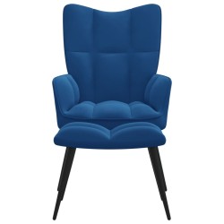 vidaXL Silla de relajación con reposapiés terciopelo azul