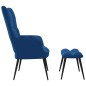 vidaXL Silla de relajación con reposapiés terciopelo azul vidaXL Silla de relajación con reposapiés terciopelo azul