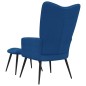 vidaXL Silla de relajación con reposapiés terciopelo azul vidaXL Silla de relajación con reposapiés terciopelo azul