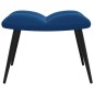 vidaXL Silla de relajación con reposapiés terciopelo azul vidaXL Silla de relajación con reposapiés terciopelo azul