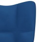 vidaXL Silla de relajación con reposapiés terciopelo azul vidaXL Silla de relajación con reposapiés terciopelo azul