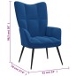 vidaXL Silla de relajación con reposapiés terciopelo azul vidaXL Silla de relajación con reposapiés terciopelo azul