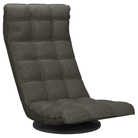 vidaXL Silla de suelo giratoria tela gris oscuro