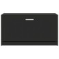 vidaXL Banco zapatero de madera contrachapada negro 80x24x45 cm vidaXL Banco zapatero de madera contrachapada negro 80x24x45 cm