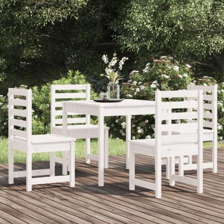 vidaXL Juego de comedor de jardín 5 piezas madera maciza pino blanco