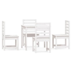 vidaXL Juego de comedor de jardín 5 piezas madera maciza pino blanco