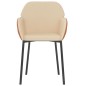 vidaXL Sillas de comedor 2 unidades cuero sintético y tela color crema vidaXL Sillas de comedor 2 unidades cuero sintético y tela color crema