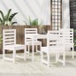 vidaXL Juego de comedor de jardín 5 piezas madera maciza pino blanco