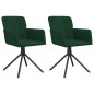 vidaXL Sillas de comedor giratorias 2 unidades terciopelo verde oscuro vidaXL Sillas de comedor giratorias 2 unidades terciopelo verde oscuro