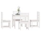 vidaXL Juego de comedor de jardín 5 piezas madera maciza pino blanco