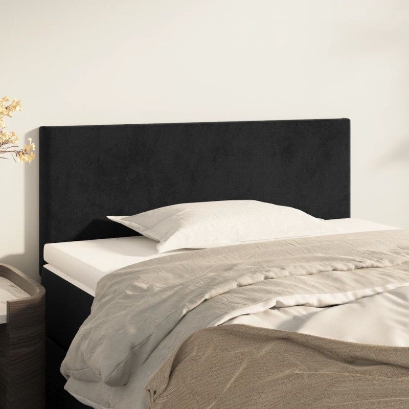 vidaXL Cabecero de terciopelo negro 100x5x78/88 cm vidaXL Cabecero de terciopelo negro 100x5x78/88 cm