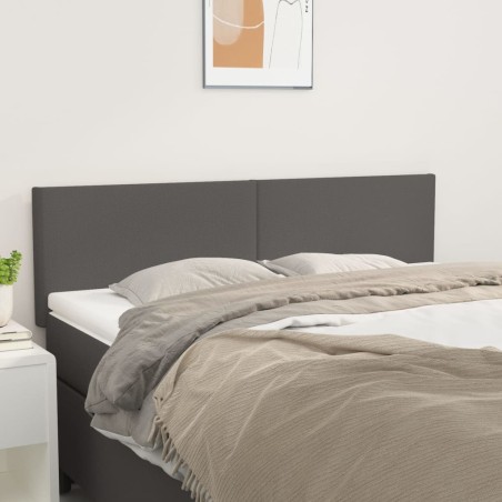 vidaXL Cabeceros 2 unidades cuero sintético gris 72x5x78/88 cm