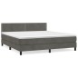 vidaXL Cama box spring con colchón terciopelo gris oscuro 180x200 cm vidaXL Cama box spring con colchón terciopelo gris oscuro 180x200 cm