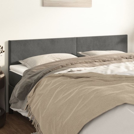 vidaXL Cabeceros 2 unidades de terciopelo gris oscuro 80x5x78/88 cm