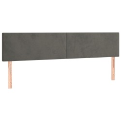 vidaXL Cabeceros 2 unidades de terciopelo gris oscuro 80x5x78/88 cm