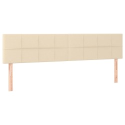 vidaXL Cabeceros 2 unidades de tela color crema 100x5x78/88 cm